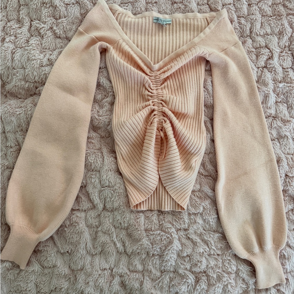 Guess light pink Layla pink V-Neck Sweater size XS